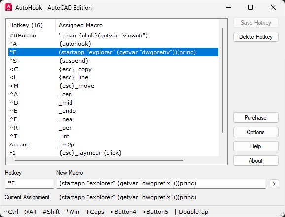 AutoHook main dialog